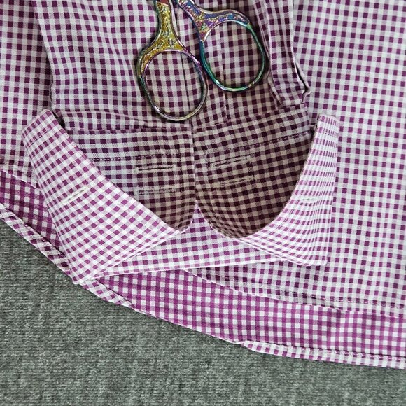 Charles Tyrwhitt Shirt Mens 15.5 M Slim Fit French Cuff Plaid LS Buttons Dressy - Picture 6 of 16